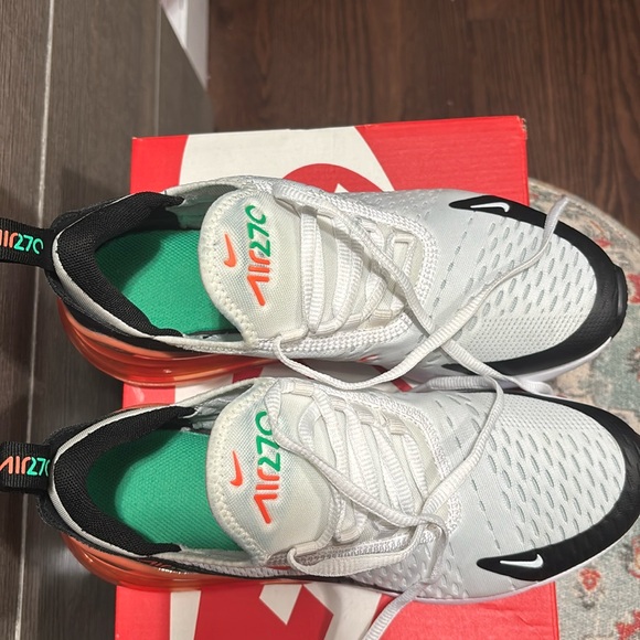 Nike Kids Black, White & Orange Air270 Sneakers - Picture 4 of 9